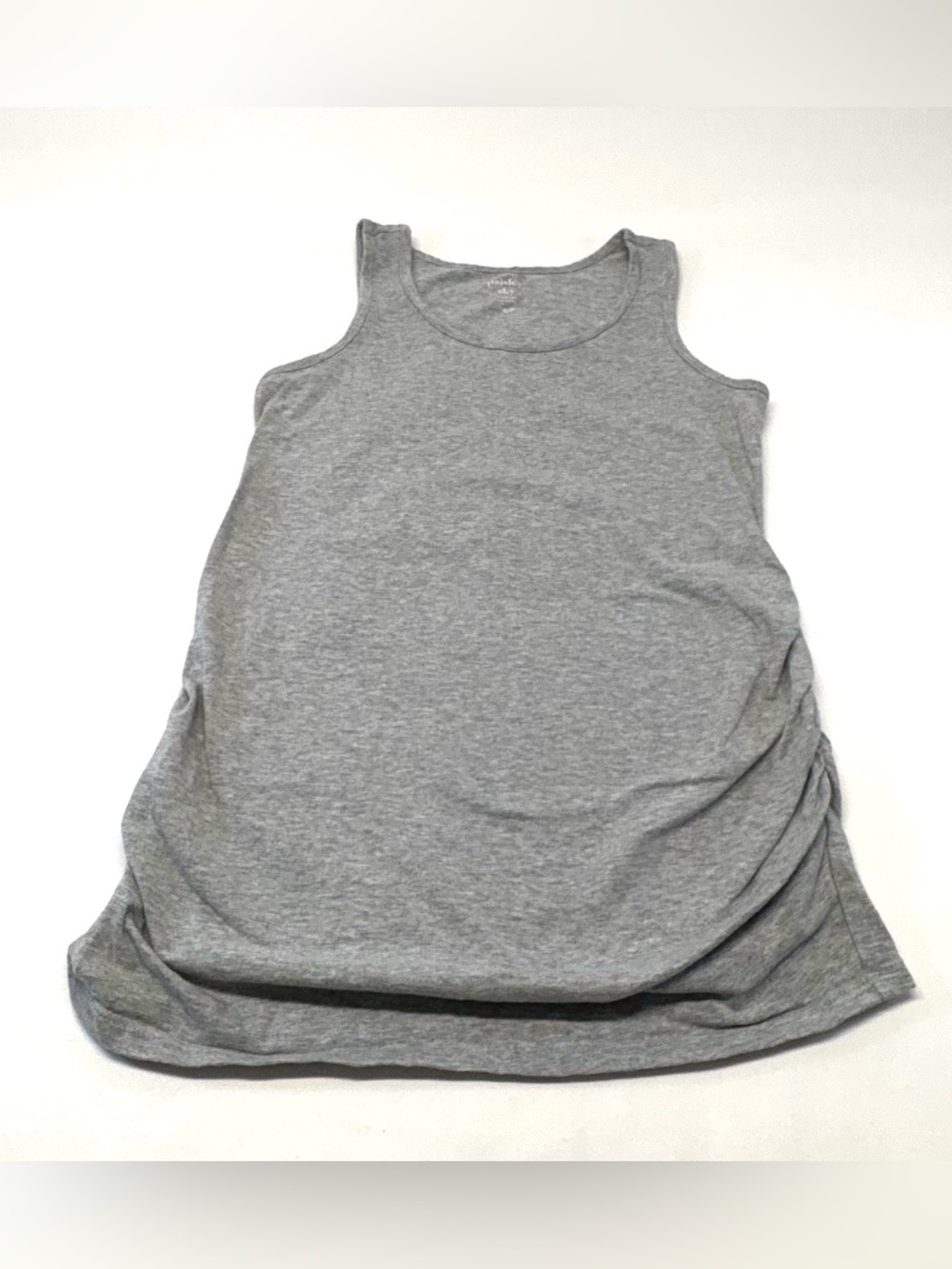 Paisley Sky Heather Gray Ruched Side Maternity Tank Top - Size S